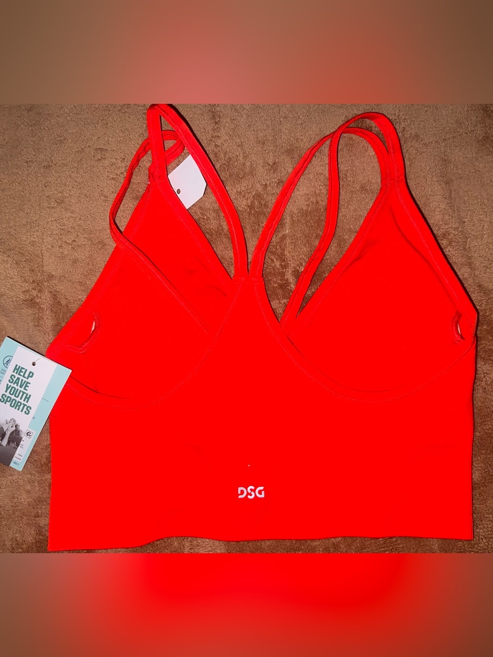 DSG Women's Bright Red Double-Strap Sports Bralette Medium